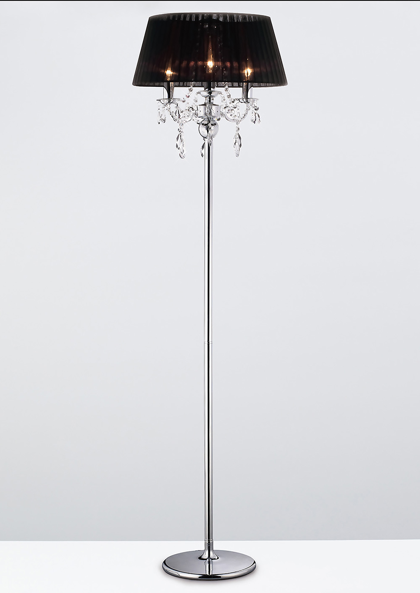 IL30063/BL  Olivia Crystal 163cm Floor Lamp 3 Light